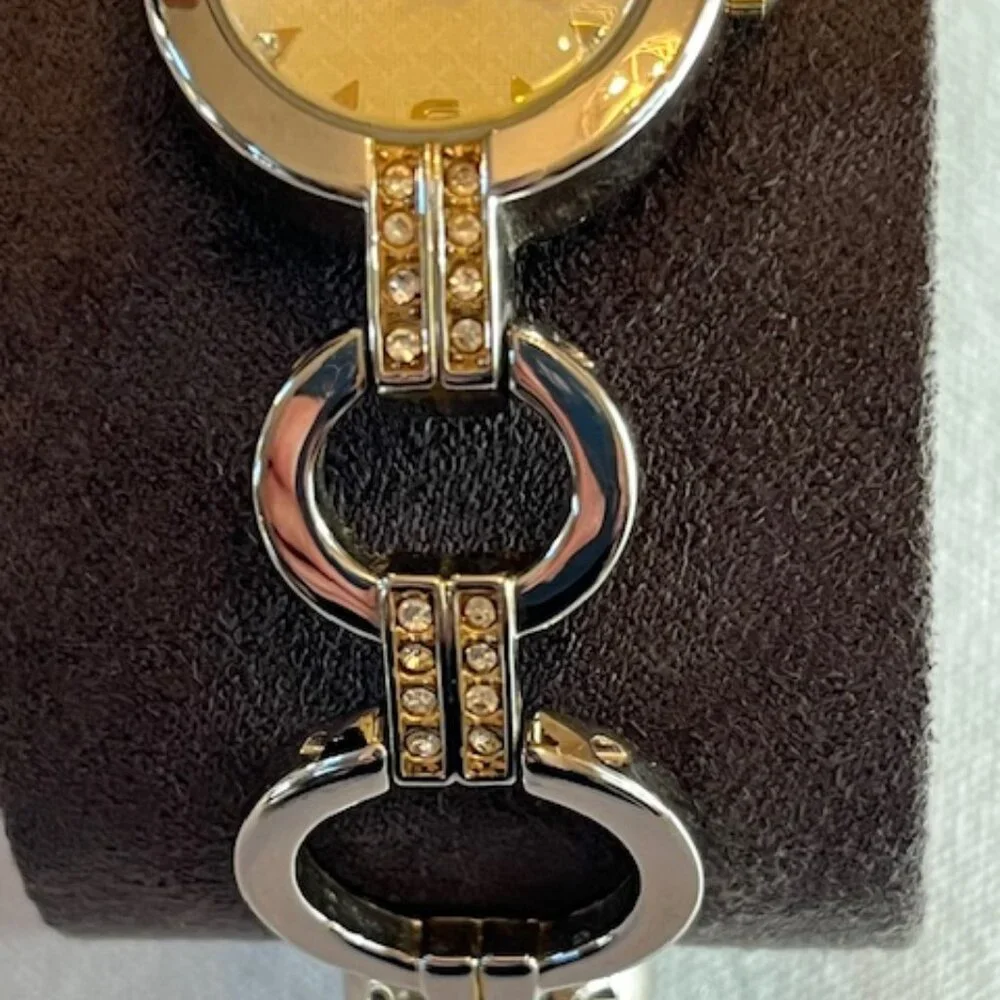 VINTAGE | Silver-Tone Bracelet Watch with Rhinestones-NEW Battery